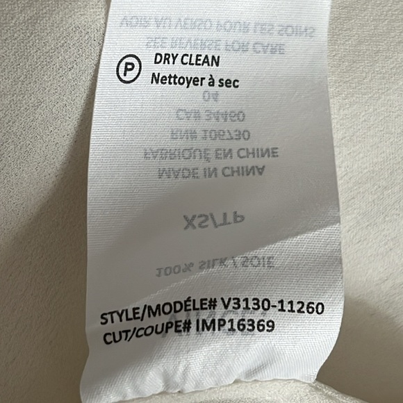 Vince 100% Silk Color Tipped Long Sleeve Blouse - Size XS - Picture 6 of 6